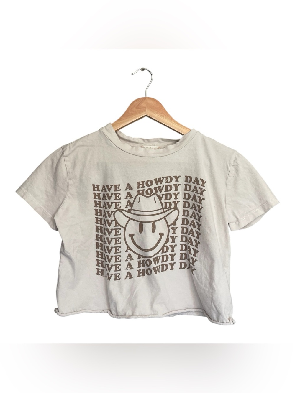 Altar'd State Cream Graphic Crop Tee